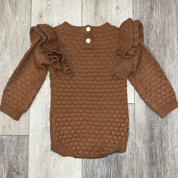 Knitted Ruffle Romper - Picture 1 of 9